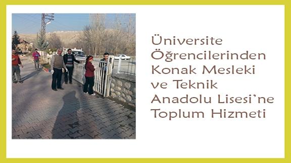 İnönü Üniversitesi Öğrencileri Tarafından Yeşilyurt Konak Mesleki ve Teknik Anadolu Lisesi´ne Toplum Hizmeti Çalışması Yapıldı